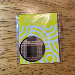 NWT Origami Owl Large Plaid Black & Gold Locket Plate